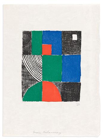 Delaunay, Sonia (1885-1979), illus. & Tristan Tzara (1896-1963) Juste Present. Deluxe Edition with Original Gouache.